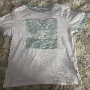 Vans Kids T-Shirt in White and Light Blue